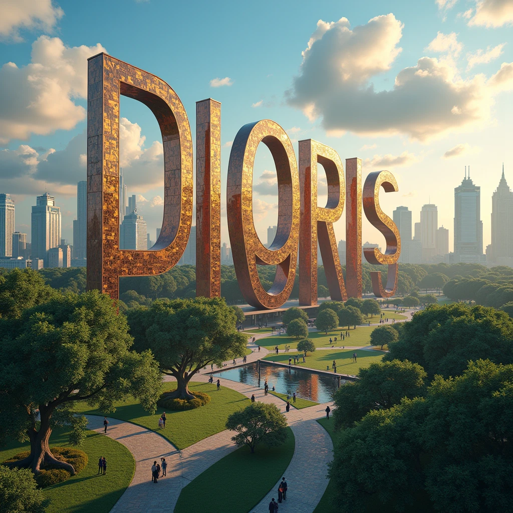 Those bold and giant DIORIS letters aerial view 
