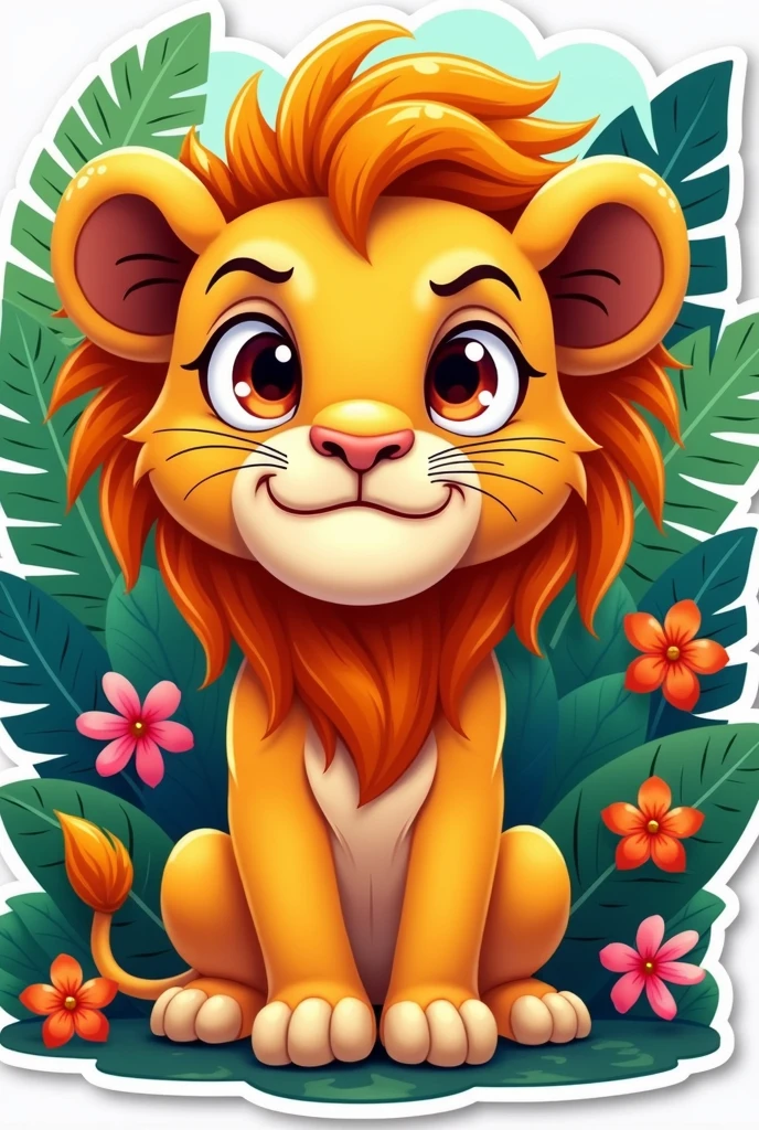 Angry little lion sticker that is so cute