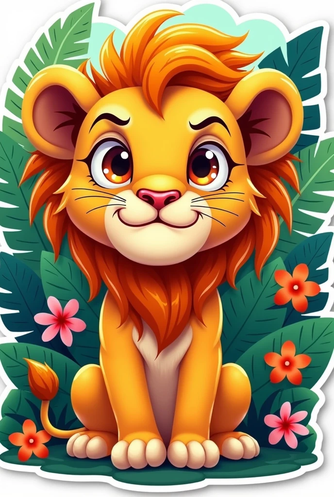 Angry little lion sticker that is so cute 
