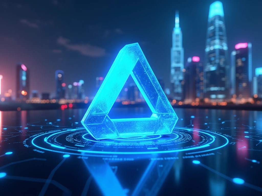 A 3D and futuristic image of a cryptocurrency called ALTH... Include the ALTH logo as your symbol in cyan blue