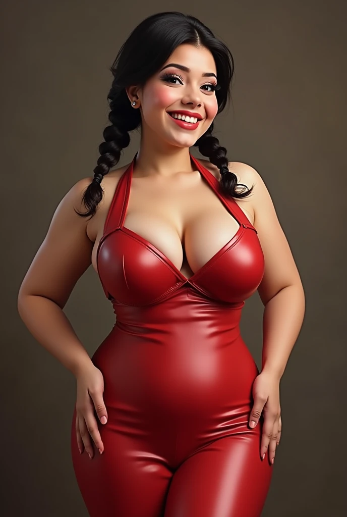 Hot mom，solo，（：1.3），thick thight，upper legs，Wide buttock，dent in the skin，Double tail，curlies，ssmile，cheerfulness，（Red latex apron：1.2），cparted lips，plumw，exposed midriff，protruding areolas，gigantic cleavage breasts，4K，realistic humid skin，Armpits，Large curved hips，a variety of poses，Stick out a very long tongue，Fleshy figure，with perfect legs，Hypertrophic，protruding areolas，，Bronzed skin，Detailed lips，bubble butt，Dewy，mouth drool，Lick，Place your fingers between your legs，Hungry and thirsty housewives，erected，Wrinkles，Clean the room，Eyes look at the lens，A shy look，Blushing aunt，Two braids，Smooth skin，Very meticulous clothes，Intriguing set，extremly high detail，A detailed face，Gloss on lips