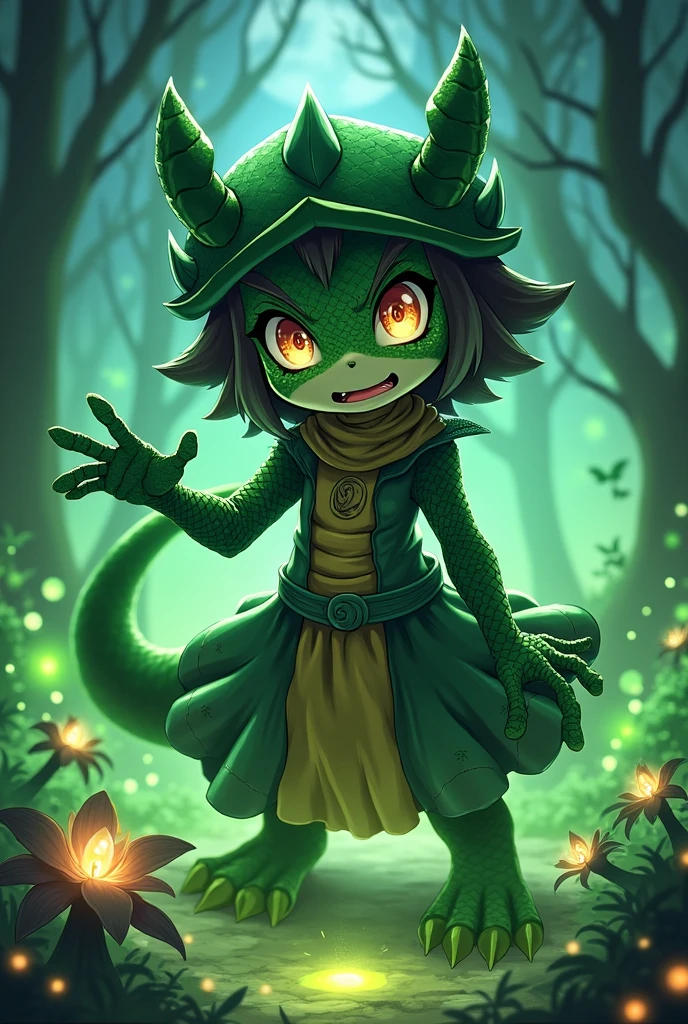 Megumin KonoSuba Lizardmanization Green scaled skin Expose brainwashing anime