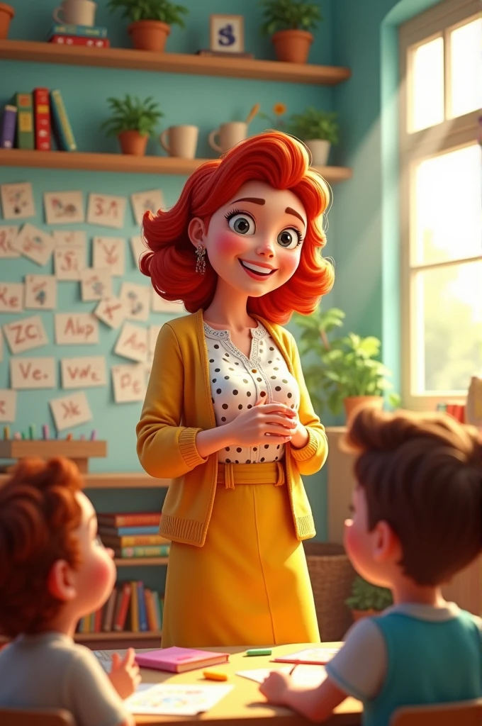 A Disney Pixar-style teacher