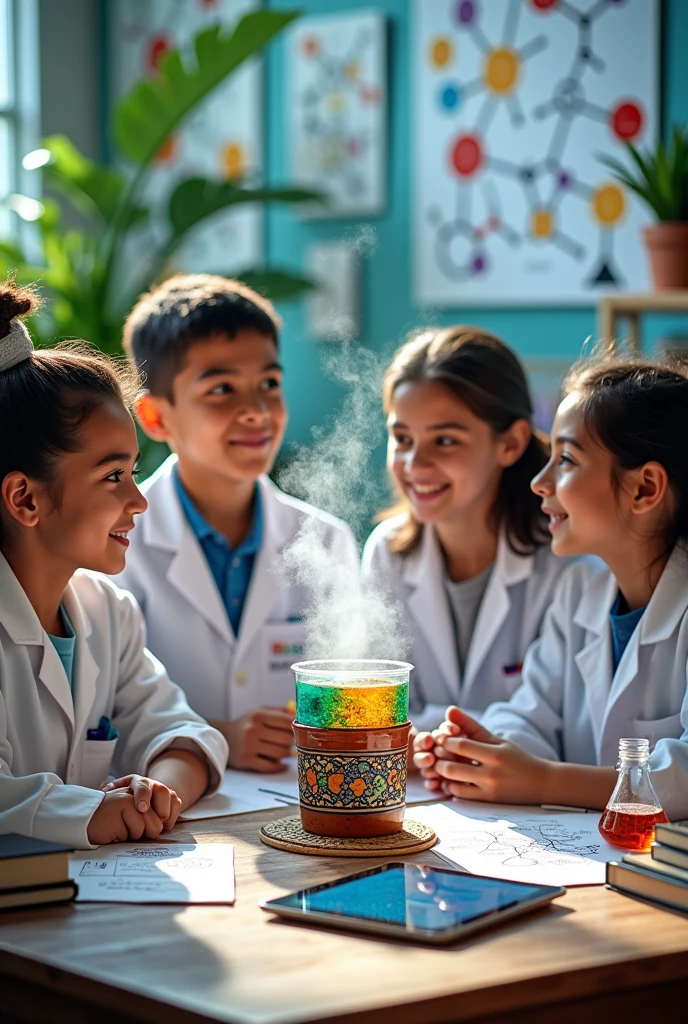 We are a scientific outreach page called Alquimia Latinoamericana. We are Chemistry and Pharmacy students. You can place the cup and the motete