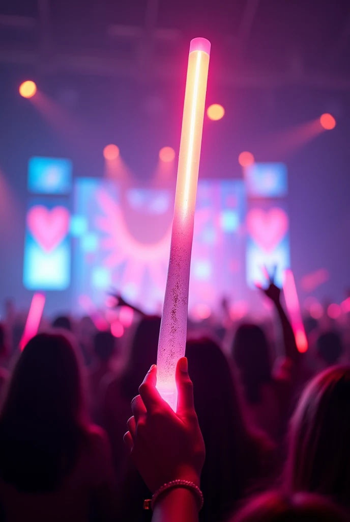 light stick for a kpop group named “lovelution” make it pink and white