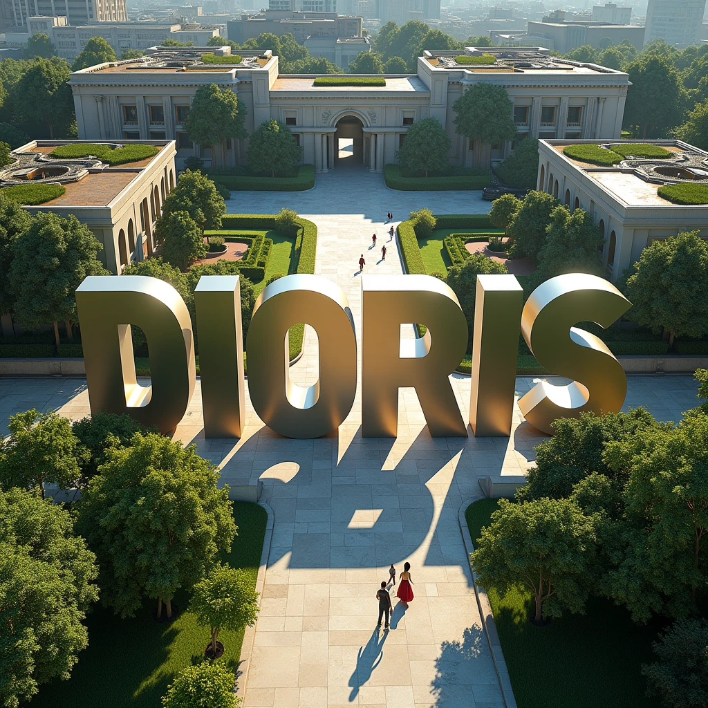 Those bold and giant DIORIS letters aerial view 