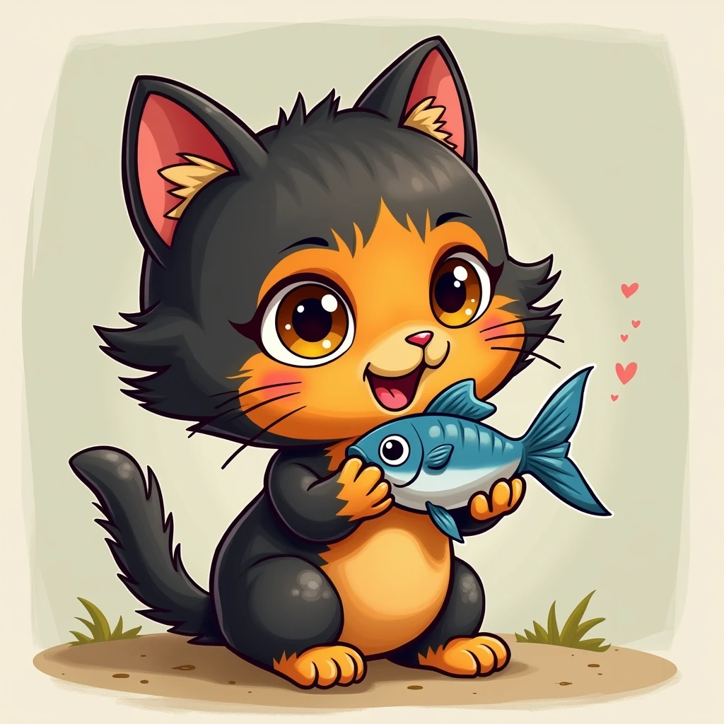 Dora Cat with Fish