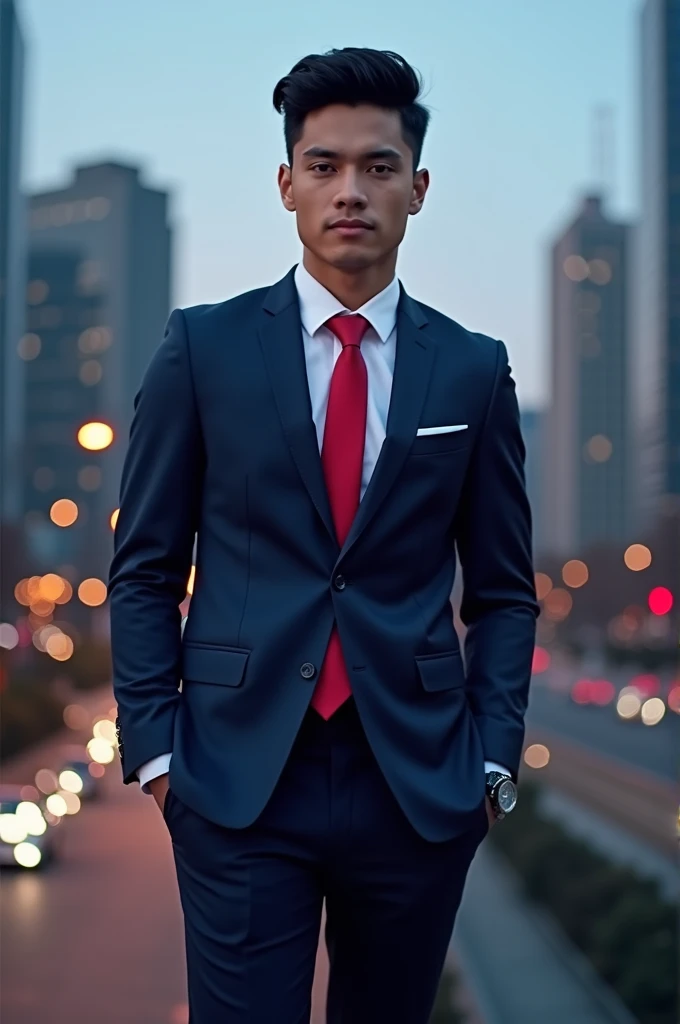 a young man in a suit 