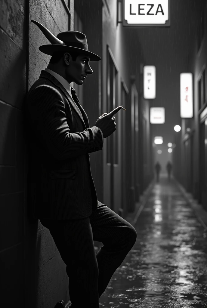 A Walt Disney style bull gangster black and White noir thriller  adult