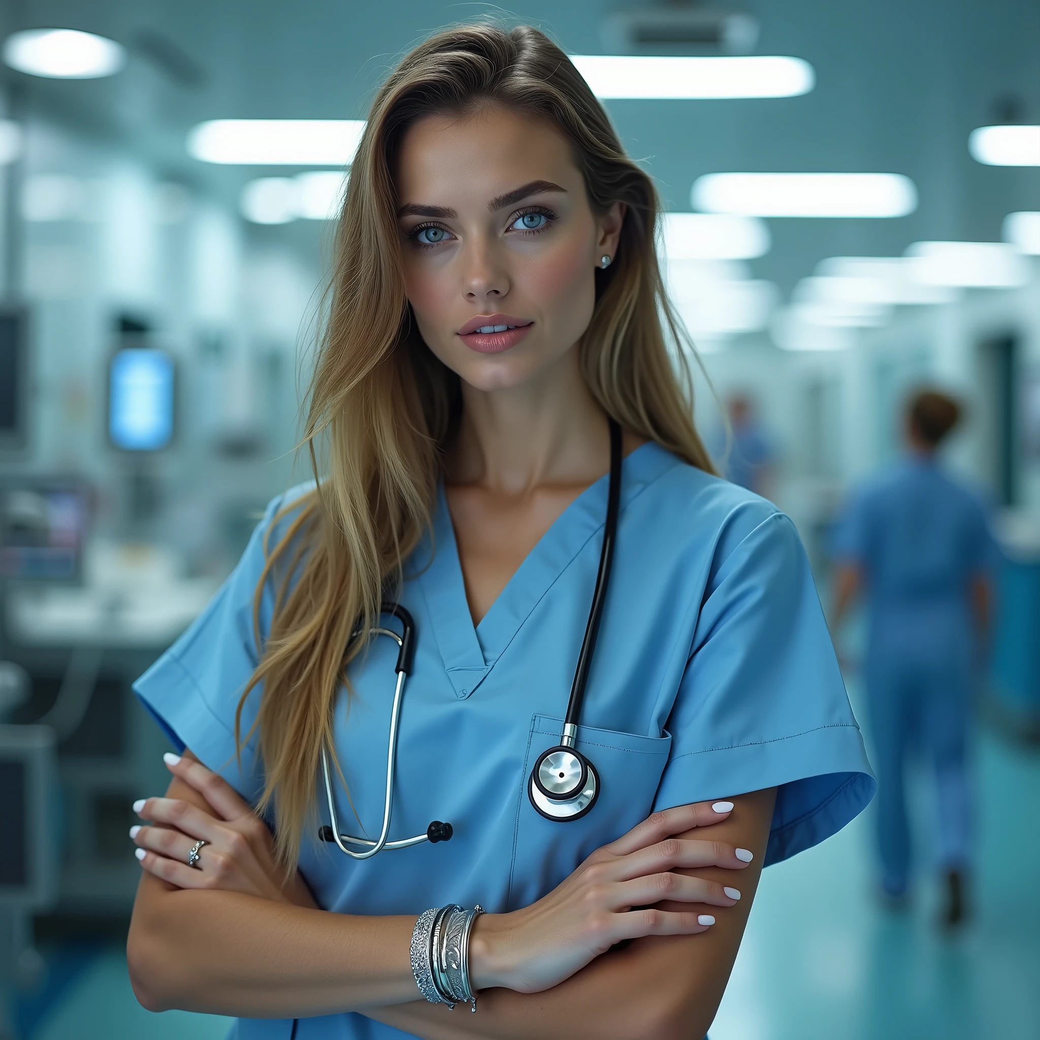 Polish supermodel dressed like a nurse