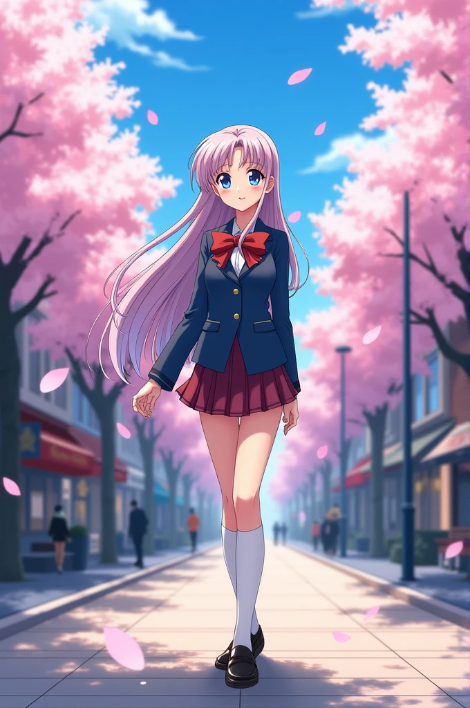 Sailor Moon in her civilian form wearing a modern school uniform