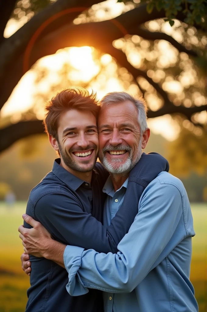 A photo of my boyfriend with his late father