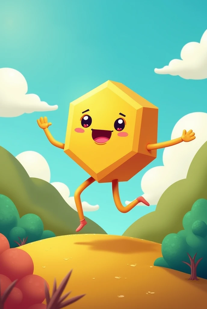 Hexagon with arms and legs