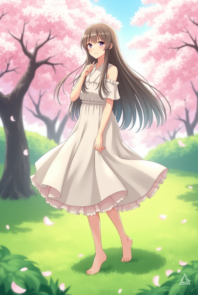 Shisuka barefoot showing the soles of her feet