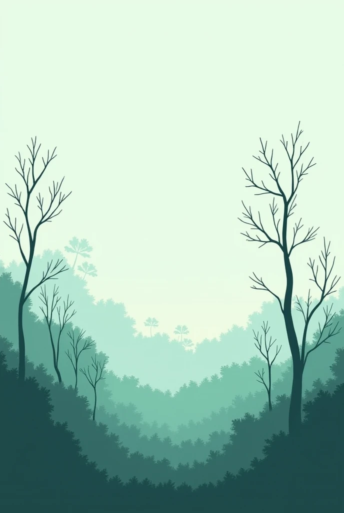 A minimalist drawing of the Amazon rainforest, A3 size - 42 cm x 29,7 cm