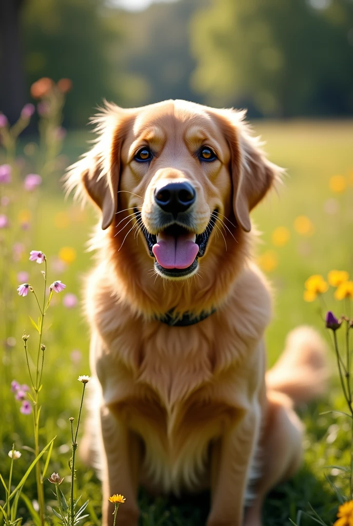 Create a super realistic photo of a Golden Retriever as if it were professional