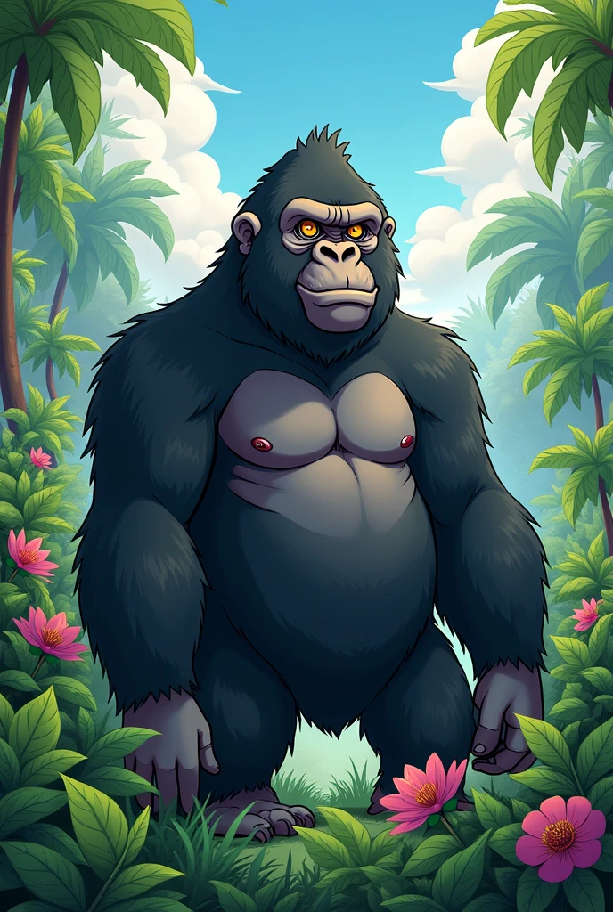 The gorilla has the face of an anime girl. In addition, the gorilla is male.