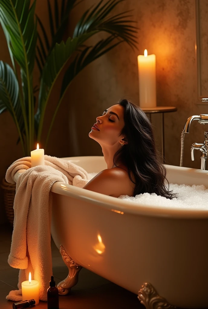 Mia Khalifa taking a bath 