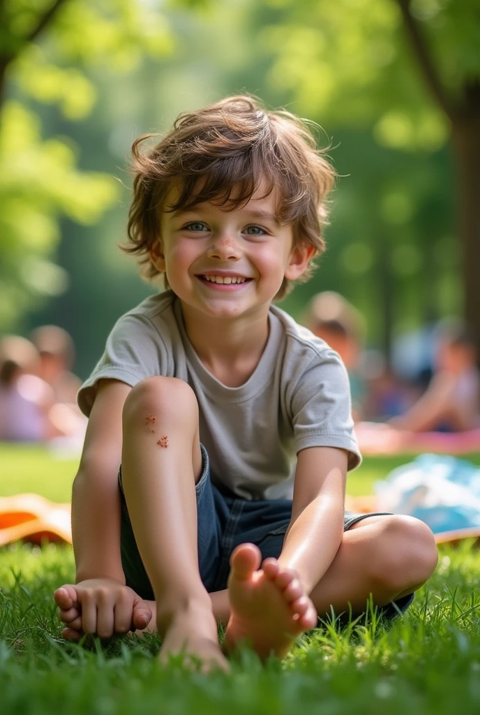 A boy's sweaty foot
