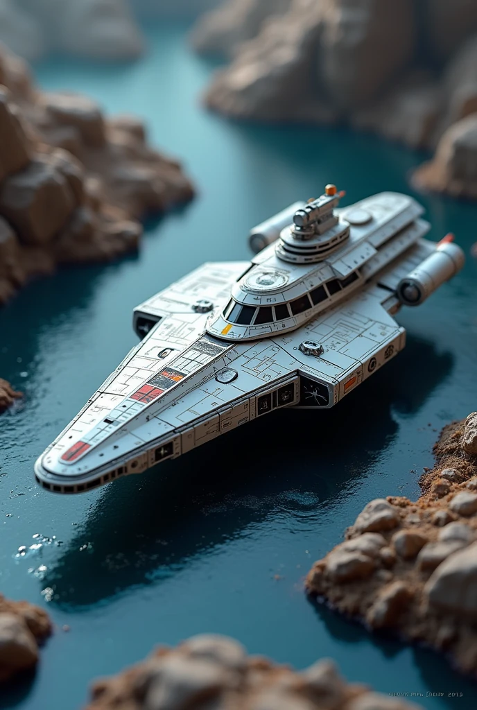 (masterpiece:1.2,Highest quality,Ultra HD,Very detailed),8k,wallpaper,(Realistic),Spaceship Miniature Model,Isometric 3D Diorama,A vast diorama,Matte Paint,Gentle lighting