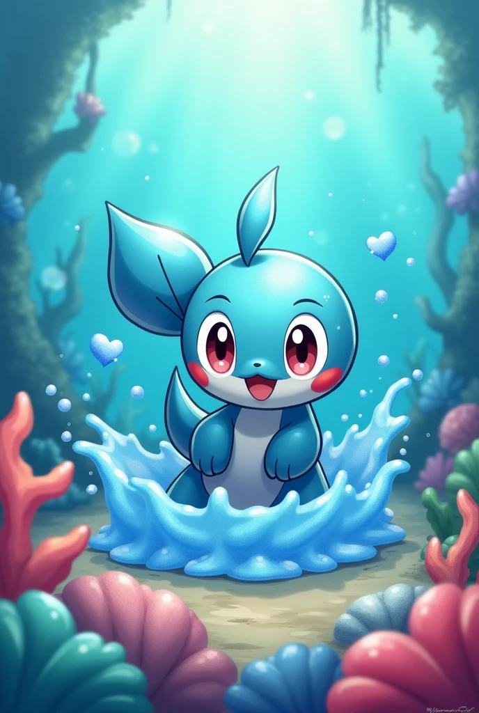 Make me an image of a proposal invitation with a Pokémon theme, that focuses more on the Pokémon Mudkip