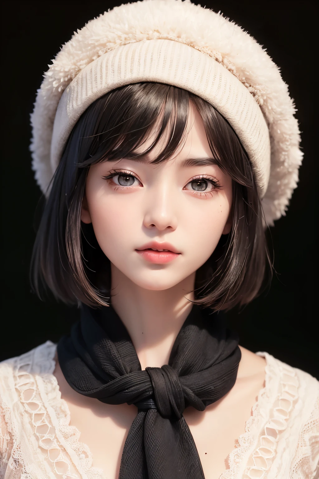 (masterpiece, Highest quality、Very attractive adult beauty、Add strong highlights to the eyes、Please look closely at the camera),One Girl, solo, Black-haired, scarf, hat,, Realisticな, Looking at the audience, Light-coloured black eyes, short hair, coat, Winter clothes, White headscarf, のlips, Lip gloss,Bans, Upper body、Big eyes、Eyelashes)、((Italian road system))、((前髪ありshort hair、Big eyes、Give students a very strong highlight、Very large breasts、Staring at the audience、Very beautiful beauty、Listen carefully、Long neck、Smile a little、Beautiful Teeth、Open your mouth and laugh))、28 years old、Very cute supermodel、(masterpiece, Highest quality、Very attractive adult beauty、Add strong highlights to the eyes、Look closely at the camera),one person's, alone, Black-haired, scarf, Have,, Realistic, Looking at the audience, Light-coloured black eyes, short hair, coat, Winter clothes, White headscarf, lips, Lip gloss,prohibit, Upper Body、Big eyes、eyelash)、((Italian road system))、((前髪ありshort hair、Big eyes、Give students a very strong highlight、Very large breasts、Gazing at the audience、Very beautiful beauty、Listen carefully、Long neck、Laugh a little、Beautiful Teeth、Laughing with your mouth open))、28 years old、Very cute supermodel