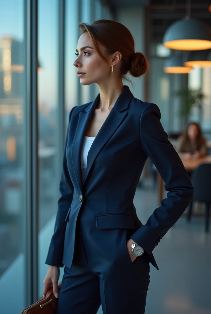 a woman dressed as a businesswoman