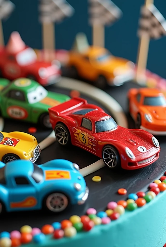 Hot Wheels cars for cake