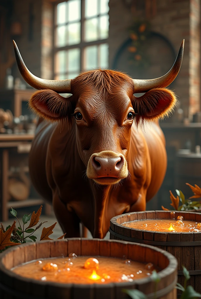 drawning/bovine leather collagen and gelatin representation