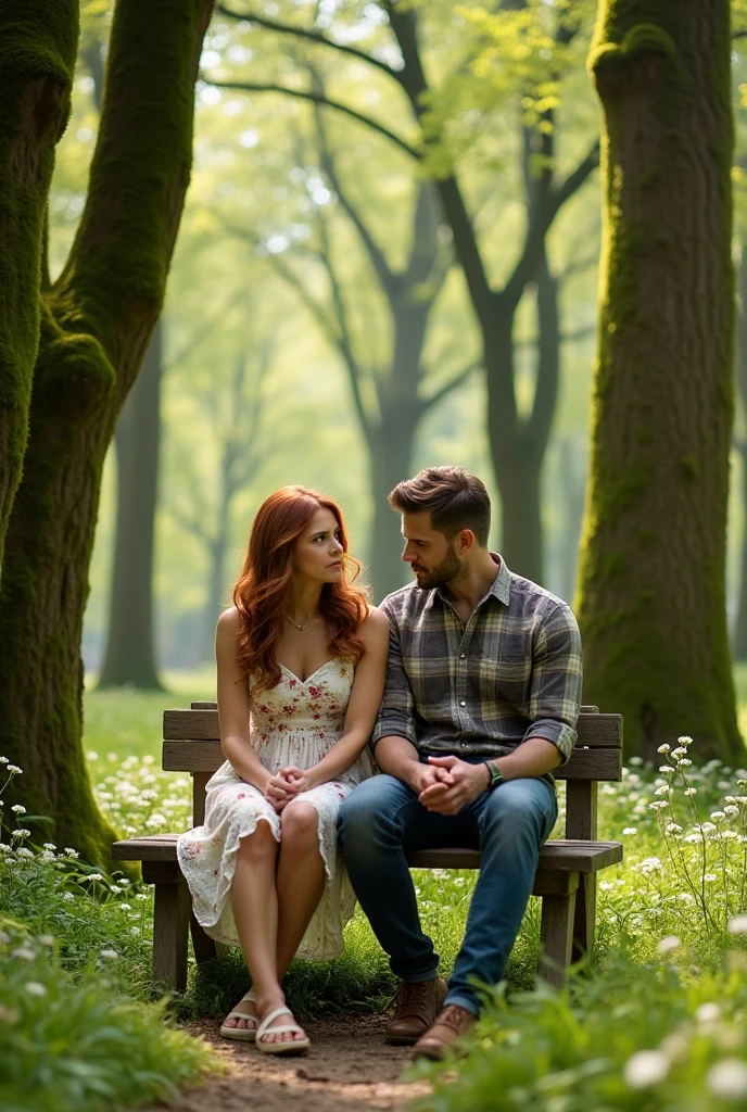 A married couple on a date in a nature-filled forest are worried about their lack of communication.