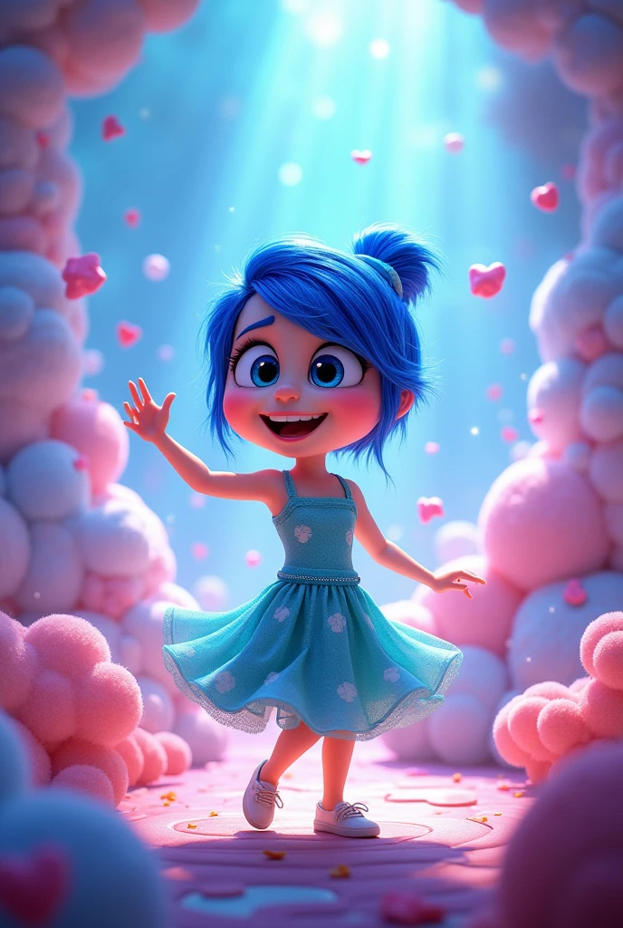 character from Inside Out 2 with blue, The joy of the movie "Inside Out"
