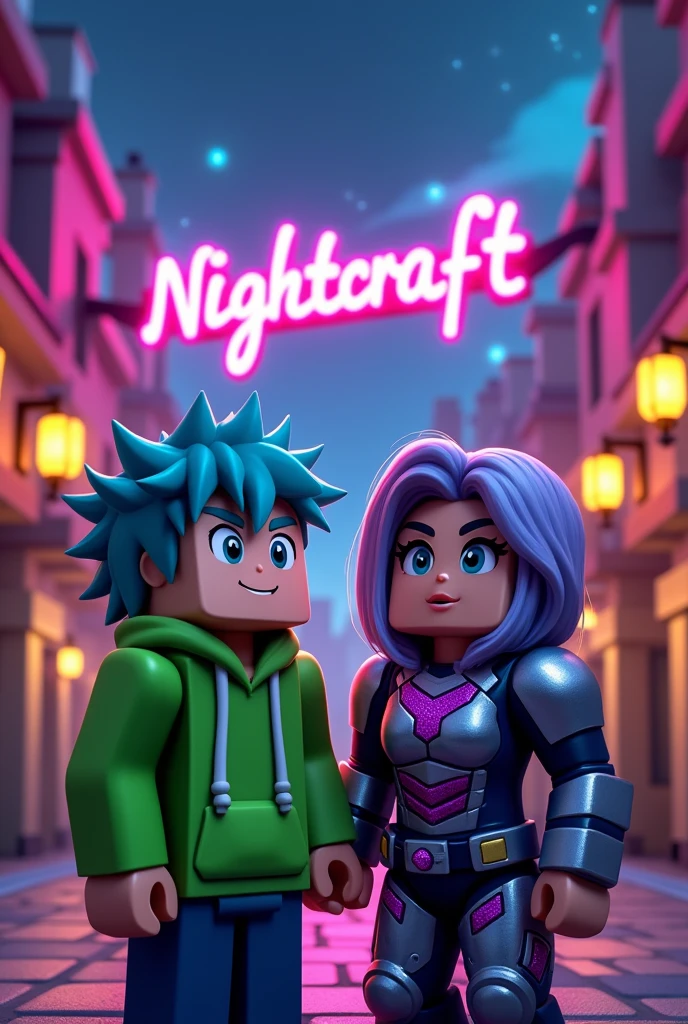 Salut es ce que tu peux me créer deux personnes Minecraft avec une ville au fond ou que ces marqué nightcraft

