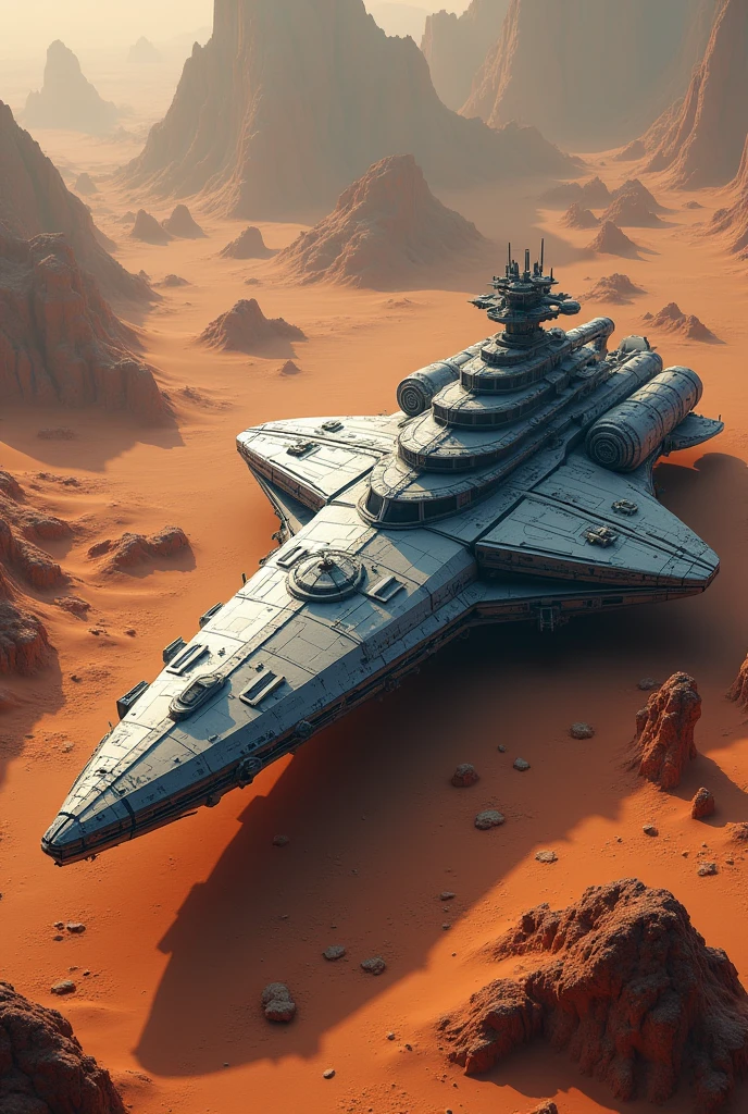 (masterpiece:1.2,Highest quality,Ultra HD,Very detailed),8k,wallpaper,(Realistic),Huge beautiful spaceship miniature model,Diorama on a different planet,Diorama of a broken spaceship,Isometric 3D Diorama,A vast diorama,Matte Paint,Gentle lighting
