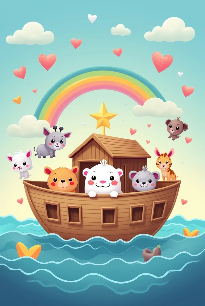 Noah's ark for children with a white baby