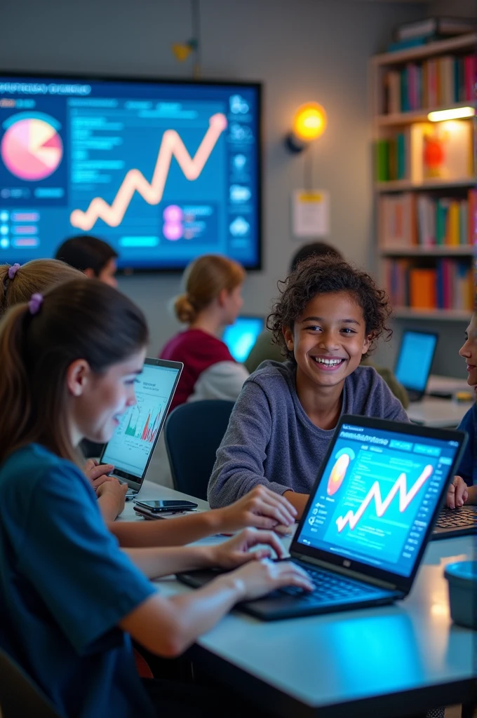 Generate an image of online academy growth