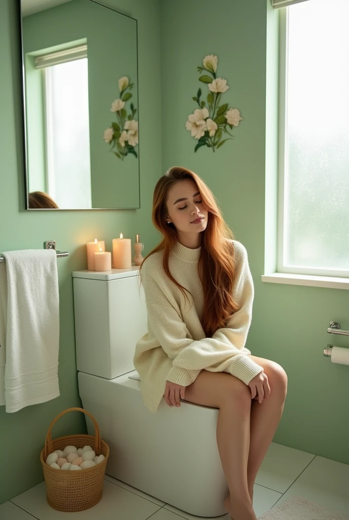 Woman at the toilet
