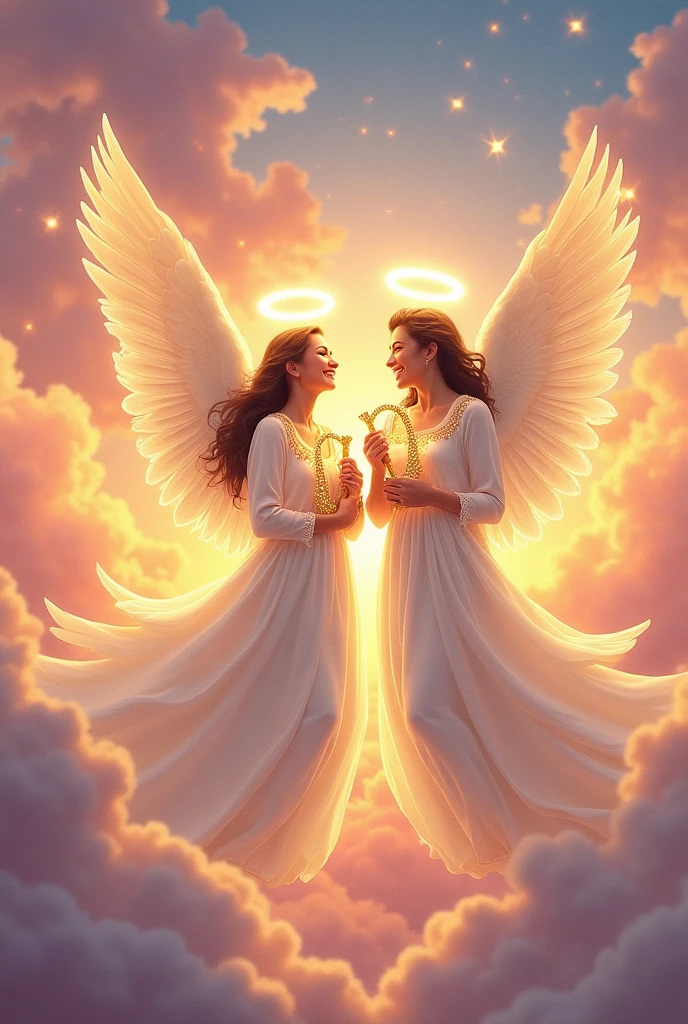 Silvio Santos and Gugu Liberato as angels in heaven 