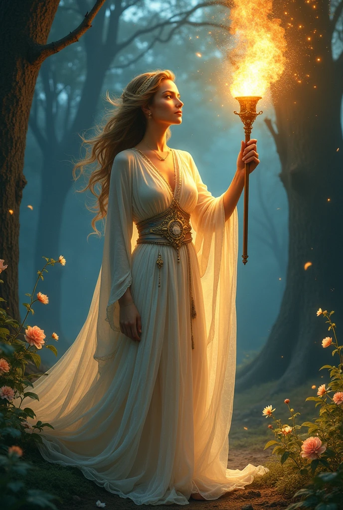 Kenaz (ᚲ)meaning: Knowledge, Vision, lightning.Interpretation: It represents a torch, symbolizing light and knowledge.
Goddess