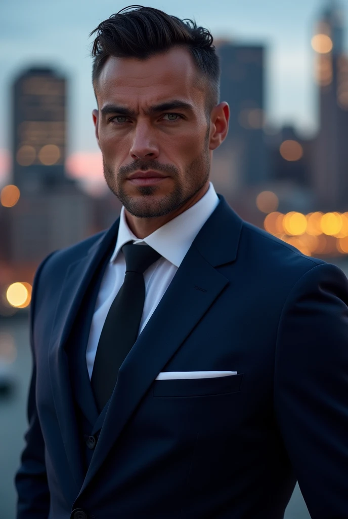 A handsome man with a sharp nose