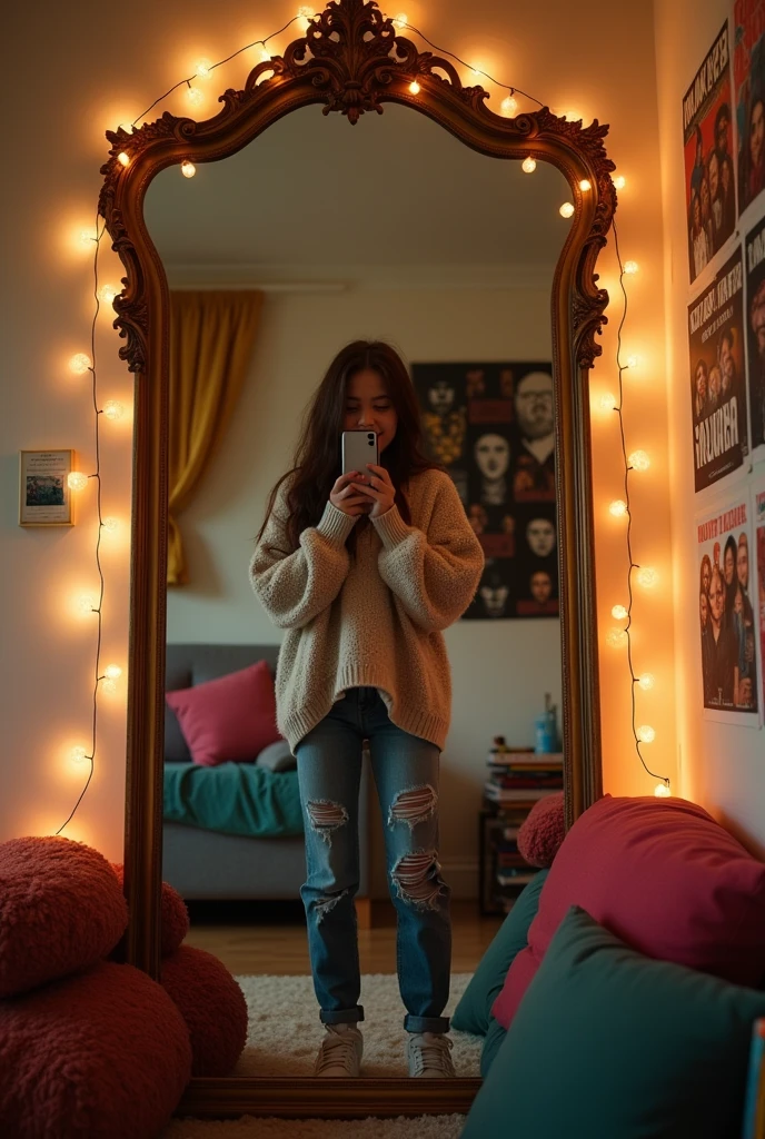 White Teenager
Photo with cell phone in the mirror
Not showing the face
