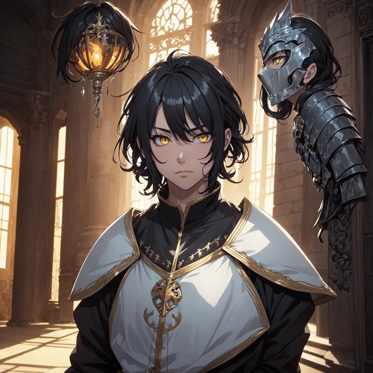 128K Ultra High Definition,
128K Ultra High Quality,
128K Ultra High Resolution,
Best Definition,
Best Quality,
Best Resolution,
Perfectly Detailed,
Perfectly Designed,
Extremely Detailed,
Extremely Designed,
Hyper Detailed,
Hyper Definition,
Hyper Quality,
Hyper Resolution,
Masterpiece,
(((Anime))),
Body Shot,
(((Boy))),
Handsome,
Muscular Body,
(((Black Mid Hair))),
(((Yellow Eyes))),
(((Platinum Warlord Armor))),
(((Inside Of Medieval Royal Palace Background Scenery))),