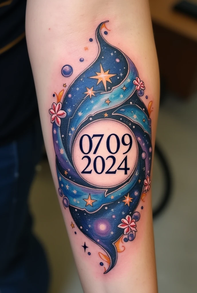 Create a tattoo based on the date 07-09-2024