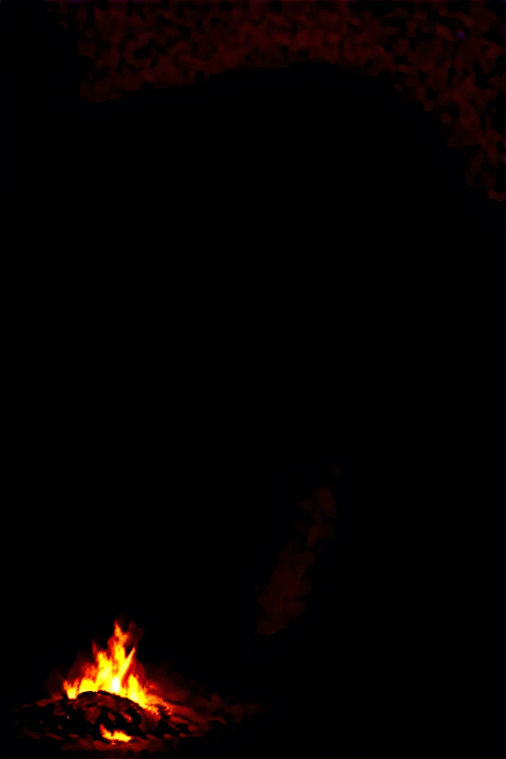 Early humans discovering fire for the first time, a group of men and women, in a prehistoric landscape, wearing simple animal-skin clothing, near a natural fire source caused by lightning, with a dark, rocky background, close-up shot, hyper-realistic, photo realism, cinematography --ar9:16
