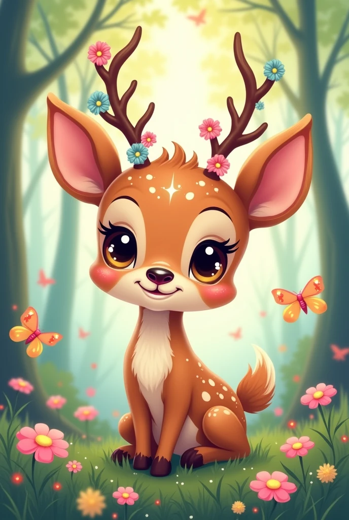 Cute sticker t-shirt bug deer