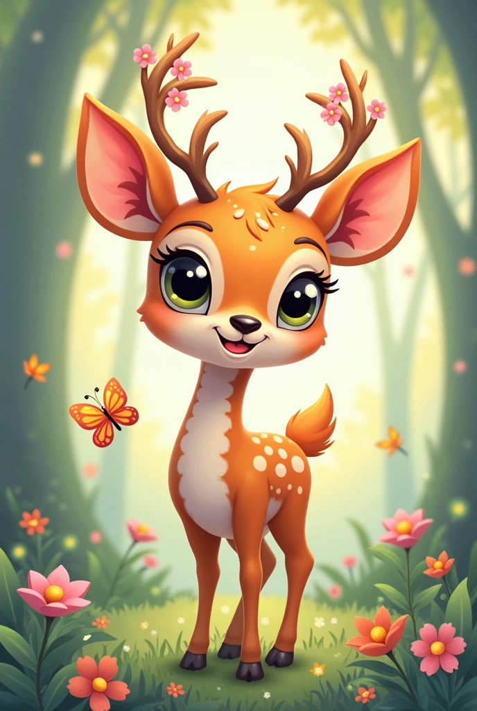 Cute sticker t-shirt bug deer