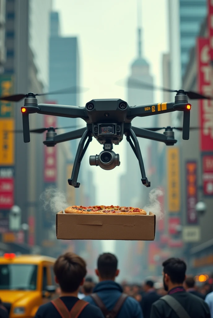 A drone pilot whit military rankings, delivering pizzas