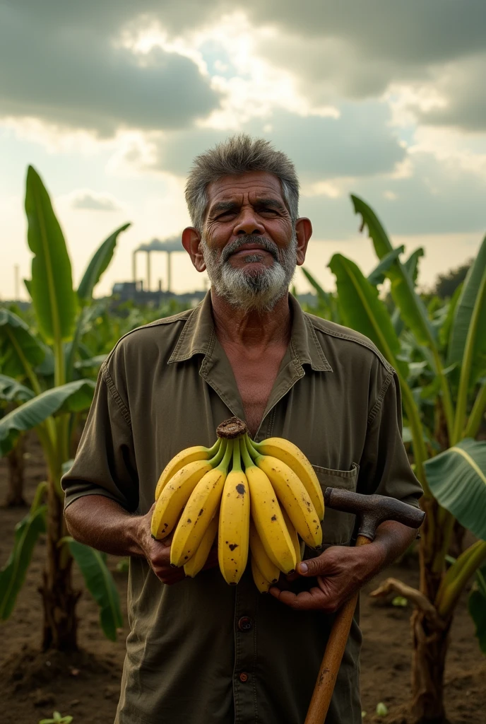 GENERATE AN IMAGE RELATED TO THE WAR CONFLICT BETWEEN RUSSIA AND UKRAINE AND THE IMPACT IT HAS HAD ON THE ECUADORIAN BANANA SECTOR