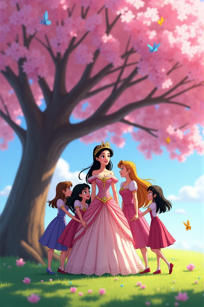 High school girls, Hug the princess, animated film
