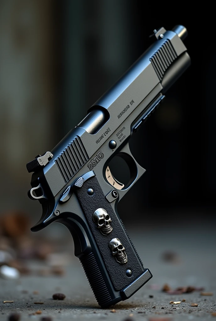 Boito a-680 firearm, black color, with skull designs on the gun