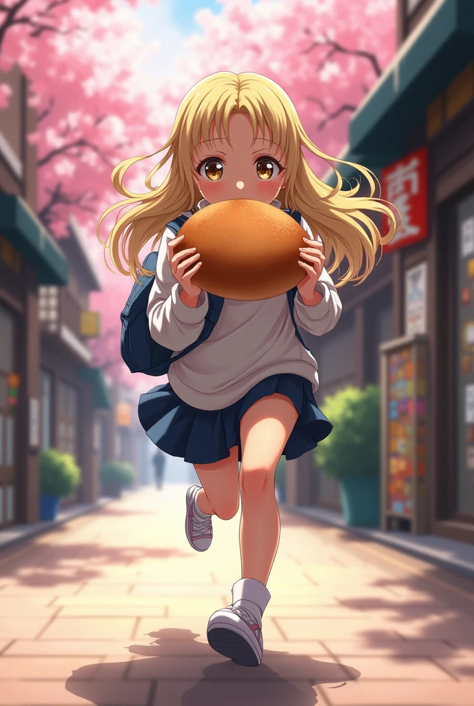 morning、A high school girl who seems to be running late
She's wearing loose socks Blonde A gal
Holding a loaf of shokupan (Japanese white bread) in her mouth